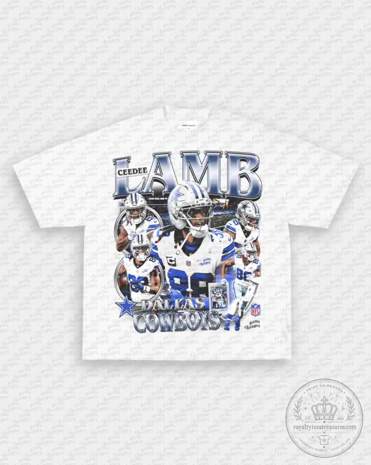 Vintage Graphic T-Shirt featuring CeeDee Lamb of the Dallas Cowboys Football Team 5 Vintage Graphic T-Shirt featuring CeeDee Lamb of the Dallas Cowboys Football Team