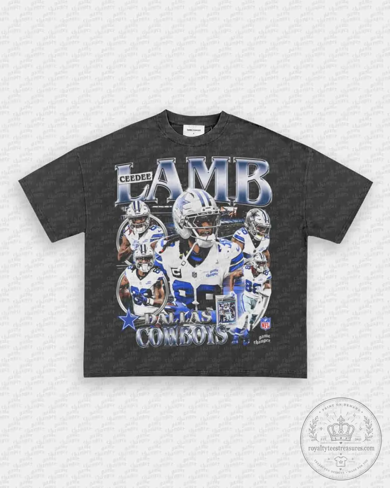 Vintage Graphic T-Shirt featuring CeeDee Lamb of the Dallas Cowboys Football Team 7 Vintage Graphic T-Shirt featuring CeeDee Lamb of the Dallas Cowboys Football Team