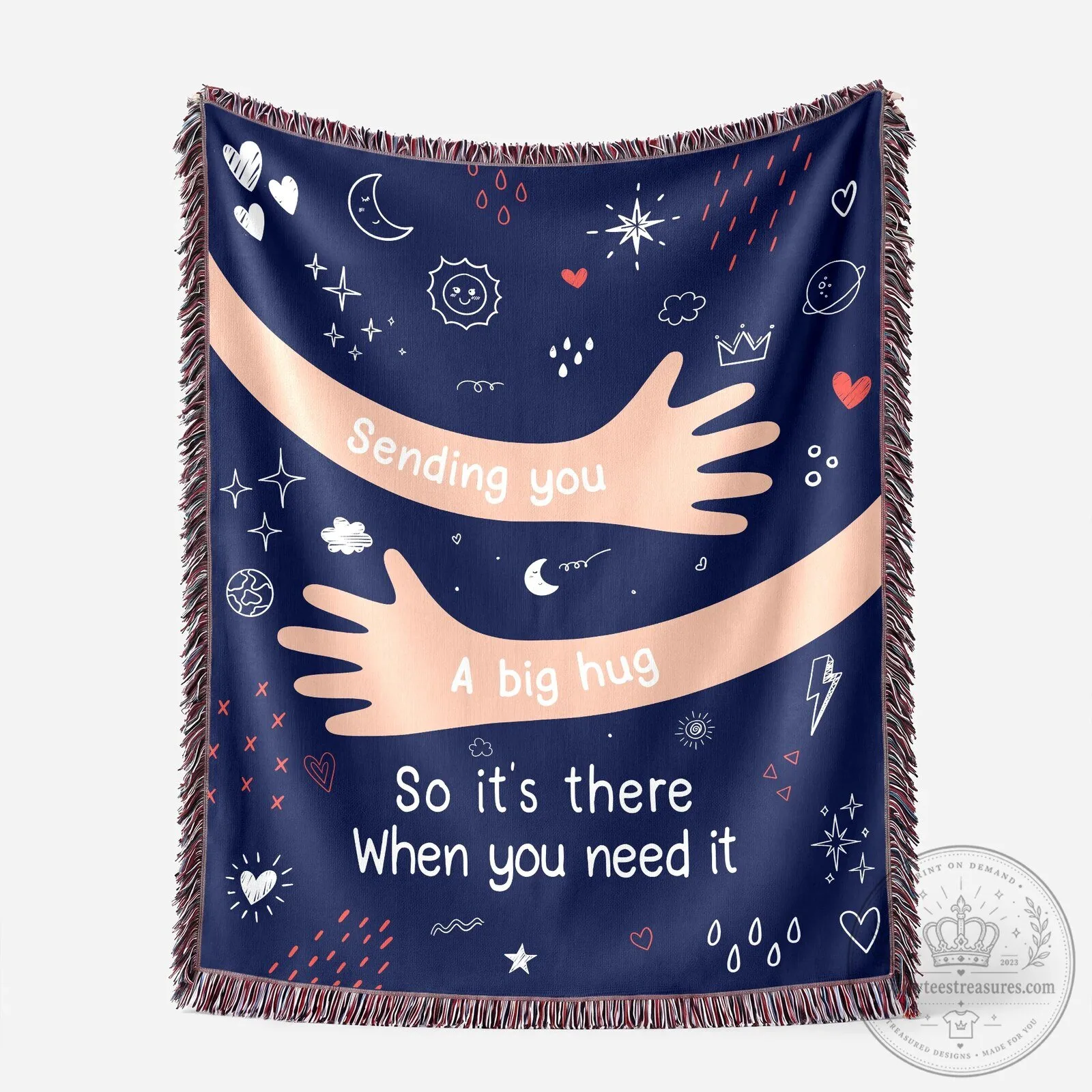 Sending You A Big Hug Woven Blanket - Custom Memorial Gift 6 Sending You A Big Hug Woven Blanket - Custom Memorial Gift