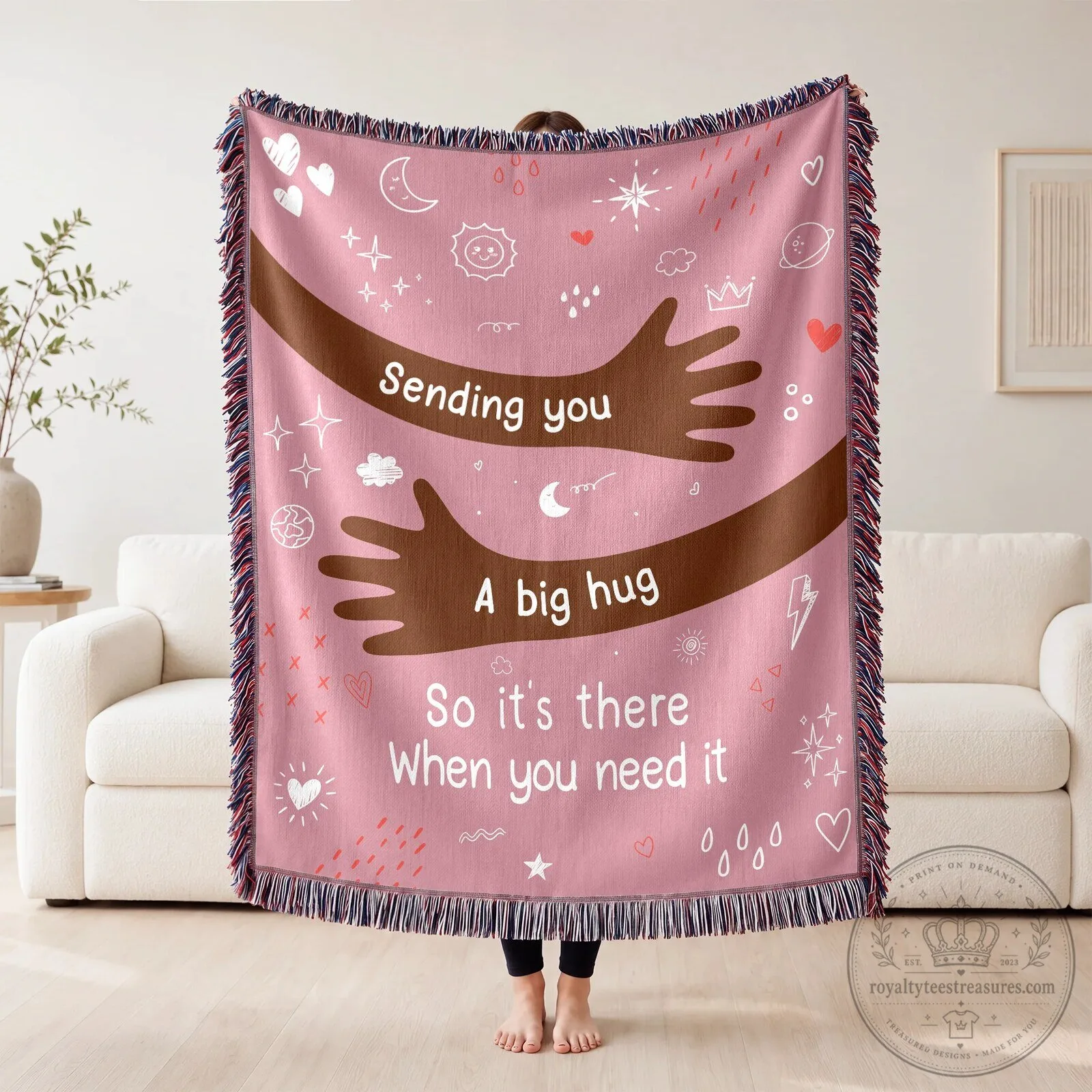 Sending You A Big Hug Woven Blanket - Custom Memorial Gift 7 Sending You A Big Hug Woven Blanket - Custom Memorial Gift