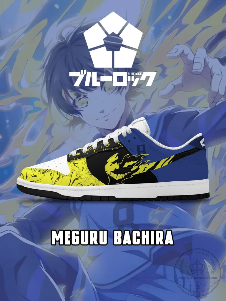 Meguru Bachira Blue Lock Anime Custom Low Top Sneakers 46 Meguru Bachira Blue Lock Anime Custom Low Top Sneakers