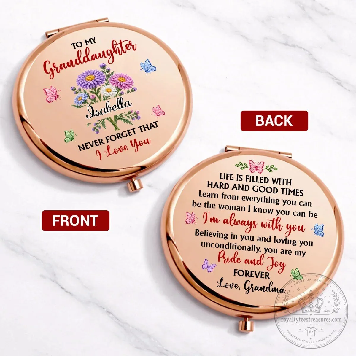 Personalized Granddaughter Always With You Rose Gold Compact Mirror 19 Personalized Granddaughter Always With You Rose Gold Compact Mirror