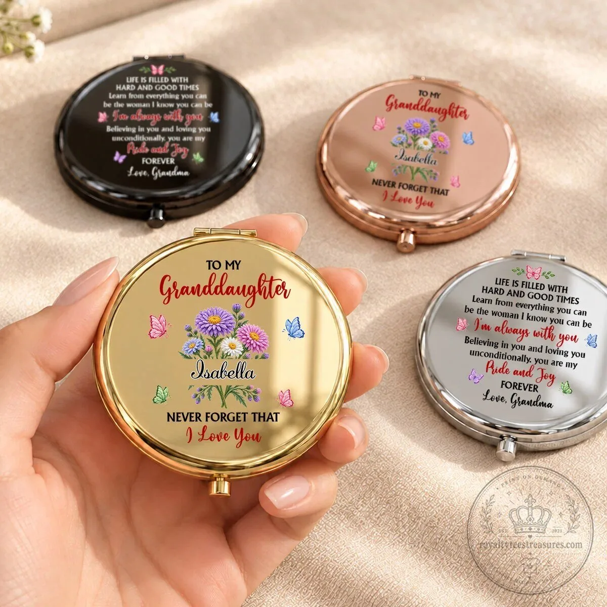 Personalized Granddaughter Always With You Rose Gold Compact Mirror 20 Personalized Granddaughter Always With You Rose Gold Compact Mirror