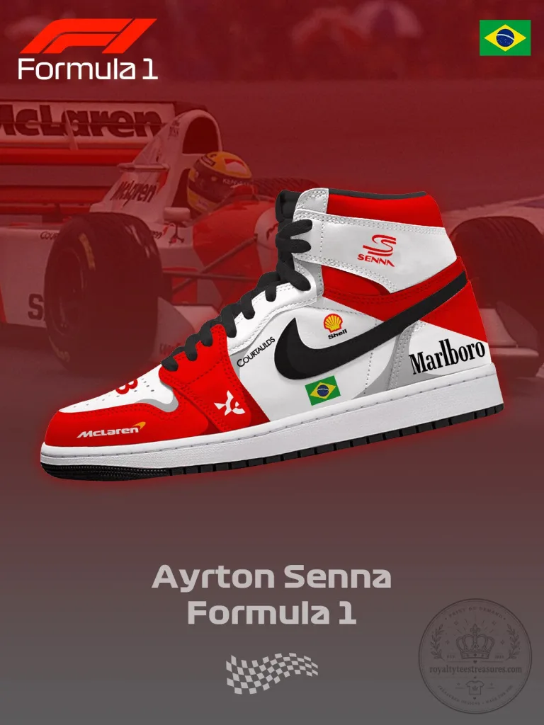 Ayrton Senna Formula 1 McLaren Racing High-Top Shoes 38 Ayrton Senna Formula 1 McLaren Racing High-Top Shoes
