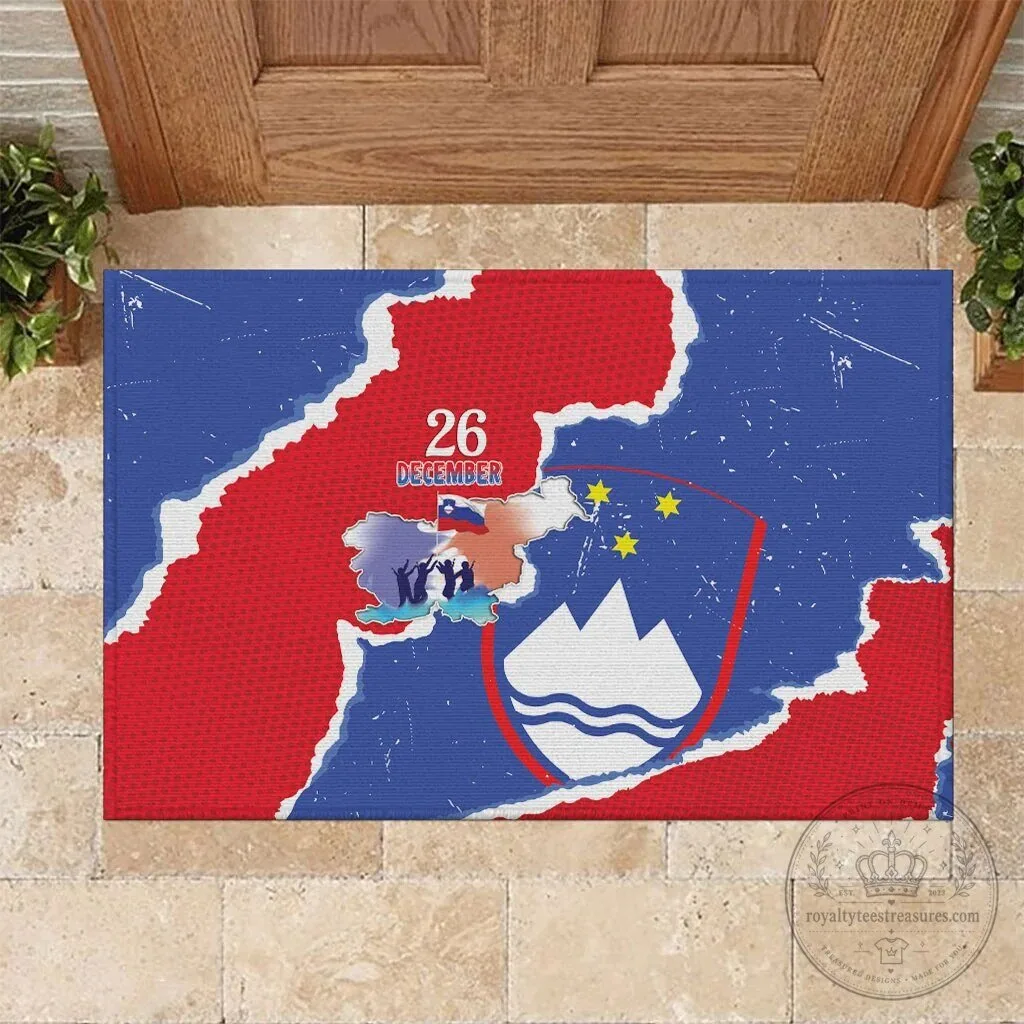 Slovenia Independence Day 26 December Grunge Style Welcome Doormat