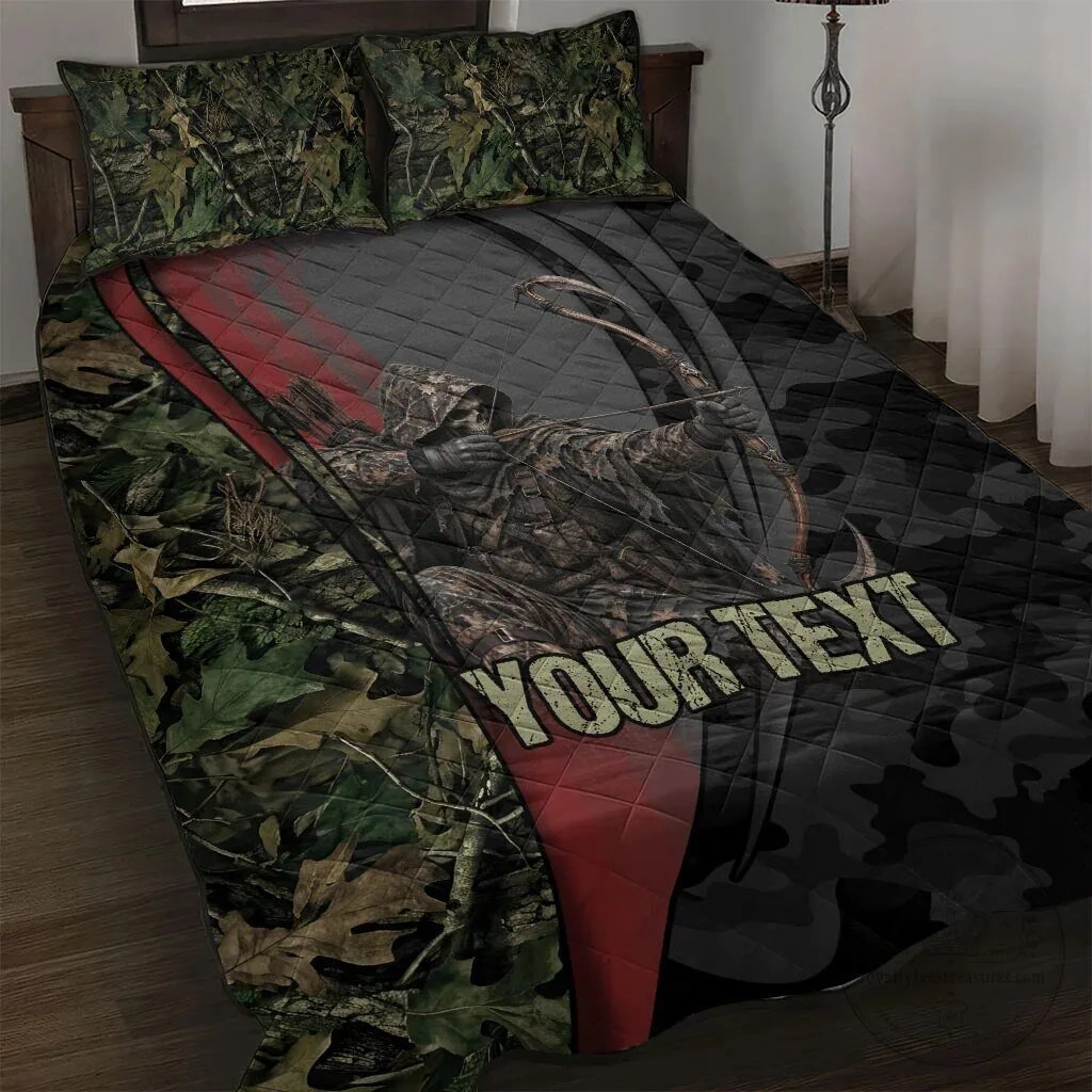 Personalized Bow Hunting Grim Reaper Camouflage Quilt Bedding Set