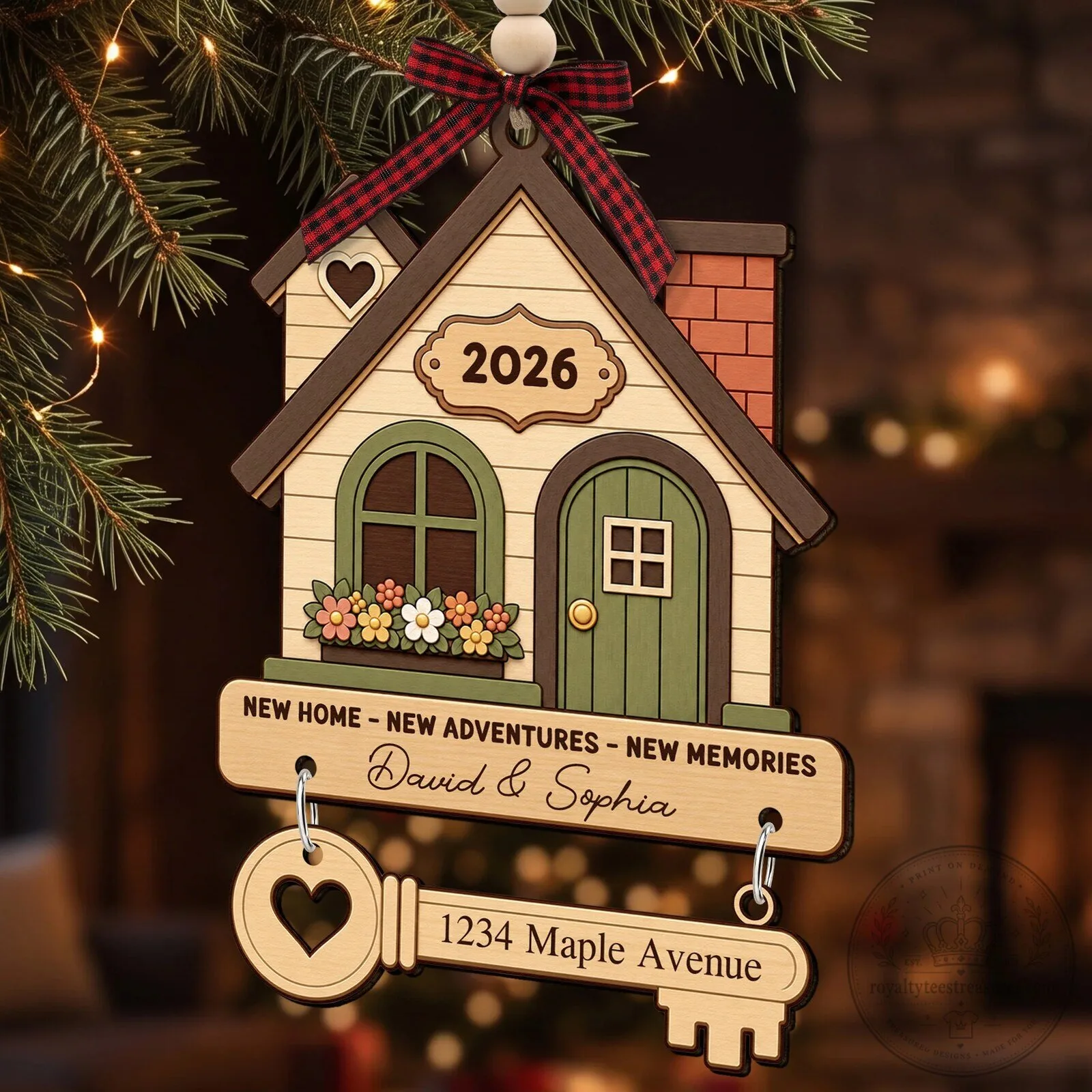 Personalized New Home First Christmas Couple Family House Ornament 6 Personalized New Home First Christmas Couple Family House Ornament