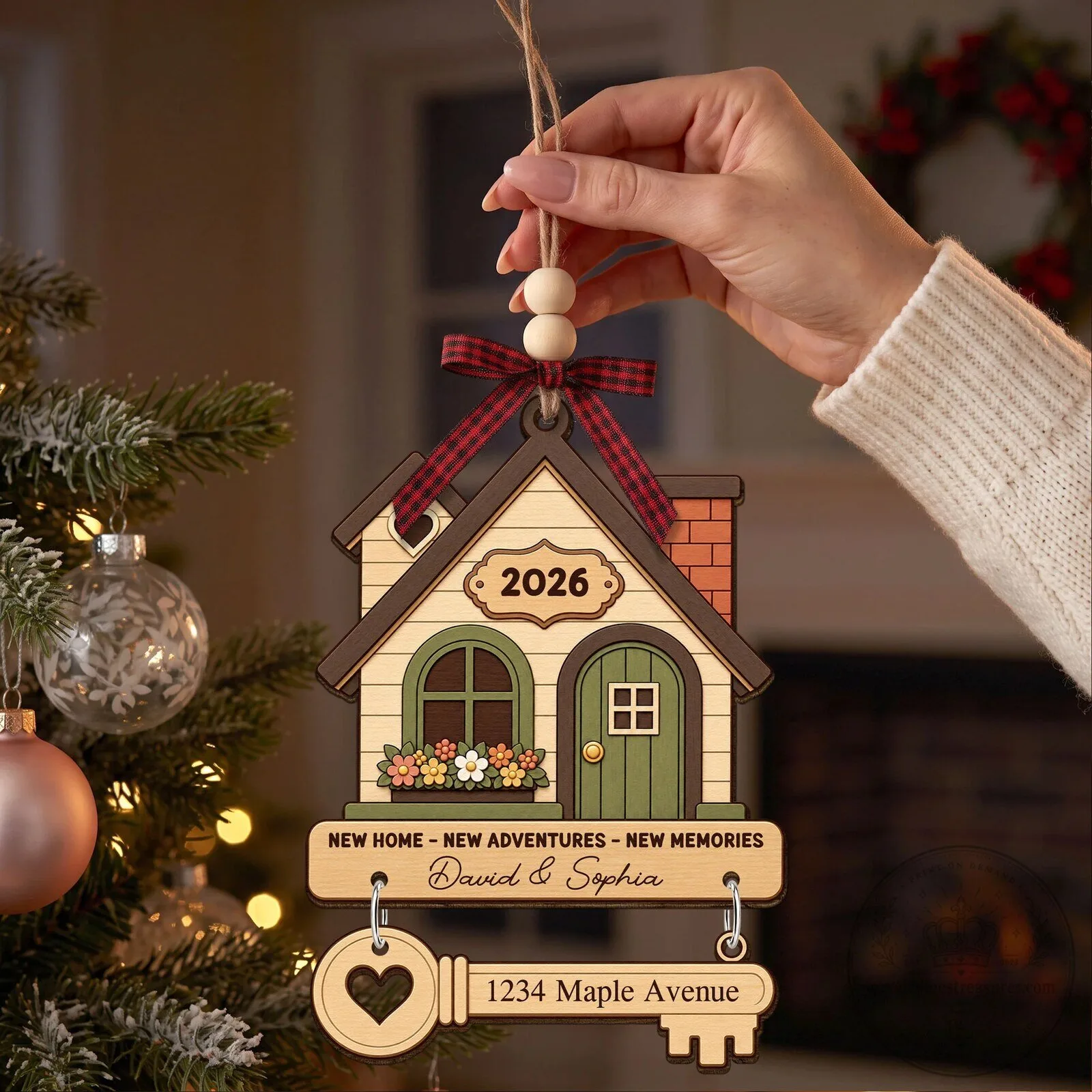 Personalized New Home First Christmas Couple Family House Ornament 7 Personalized New Home First Christmas Couple Family House Ornament