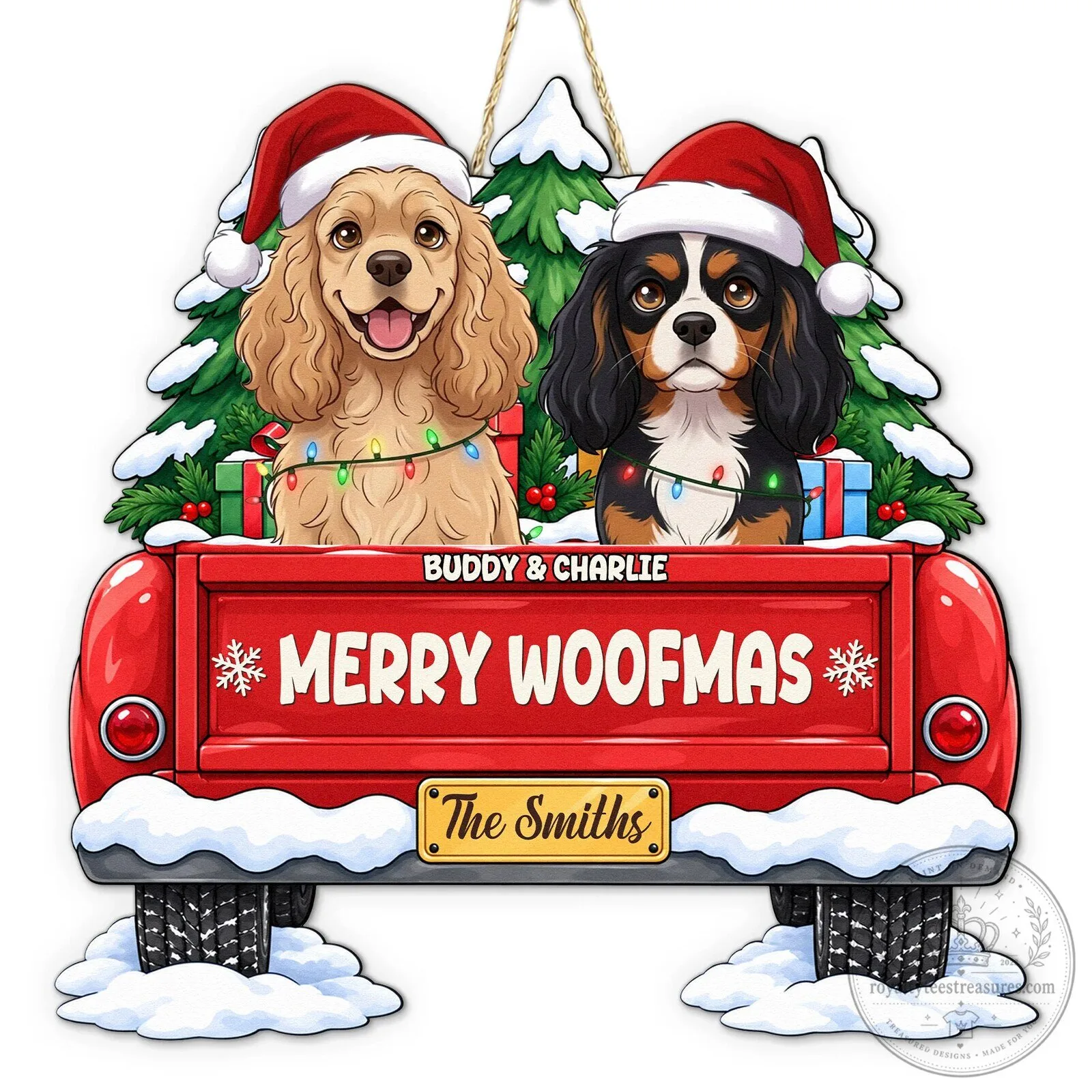 Personalized Christmas Dog Truck Welcome Sign - Custom Pet Holiday Door Hanger 11 Personalized Christmas Dog Truck Welcome Sign - Custom Pet Holiday Door Hanger