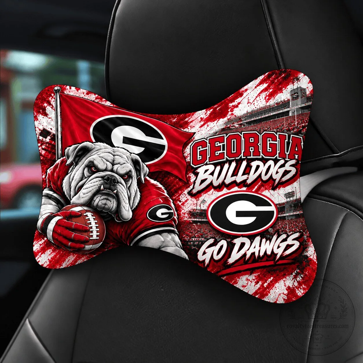 Georgia Bulldogs Football Mascot Car Seat Headrest Neck Pillow 1 Georgia Bulldogs Football Mascot Car Seat Headrest Neck Pillow
