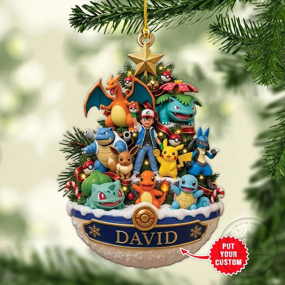 Personalized Pokemon 30th Anniversary Custom Shape Double-Sided Printed Acrylic Ornament