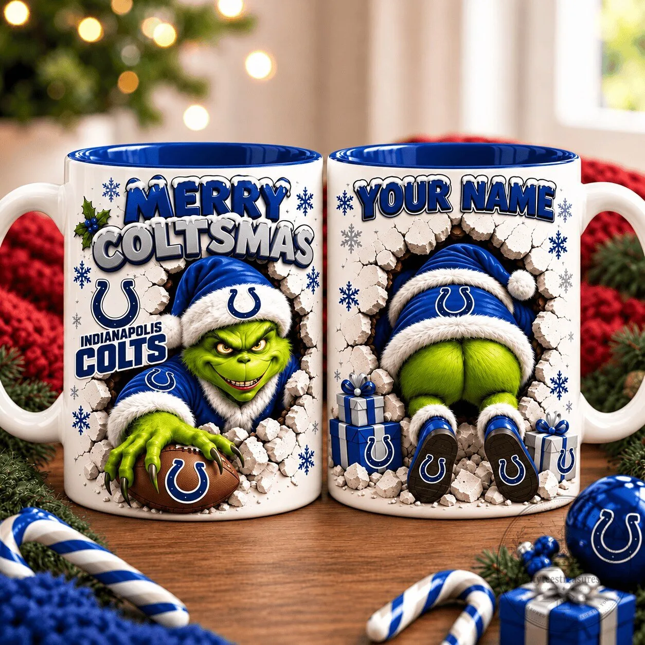 Indianapolis Colts Grinch Merry Coltsmas Christmas Holiday Coffee Mug