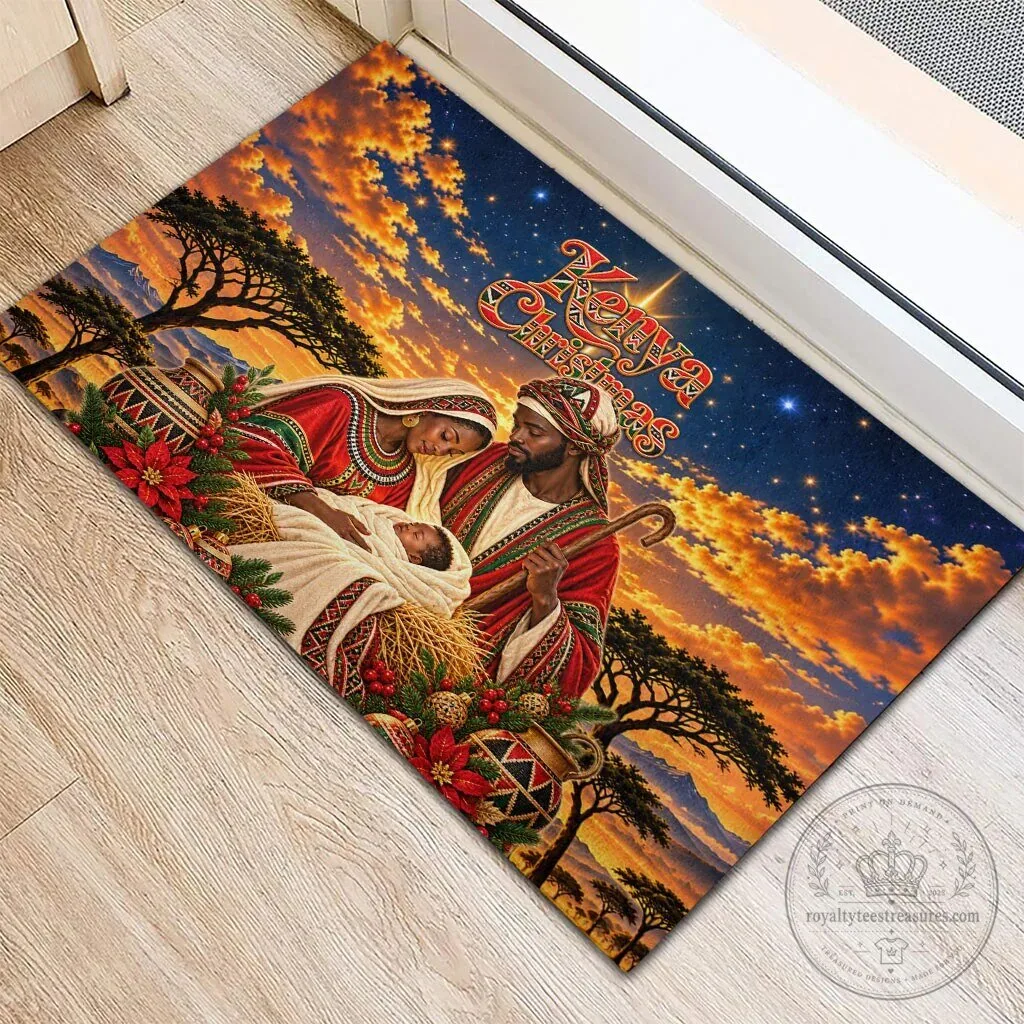 Kenya Christmas African Holy Family Savanna Sunset Baby Jesus Doormat 6 Kenya Christmas African Holy Family Savanna Sunset Baby Jesus Doormat