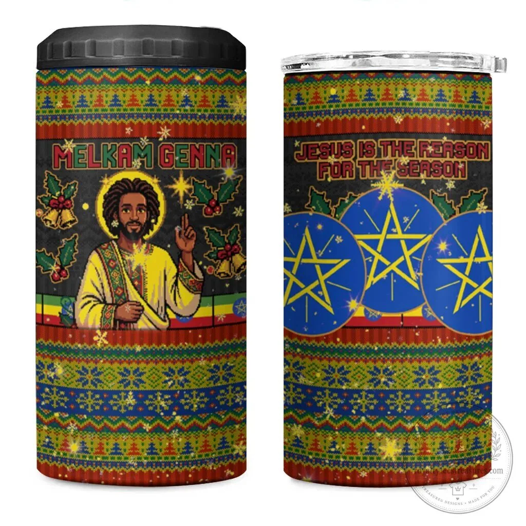 Ethiopian Melkam Genna Jesus Christmas Can Cooler Tumbler
