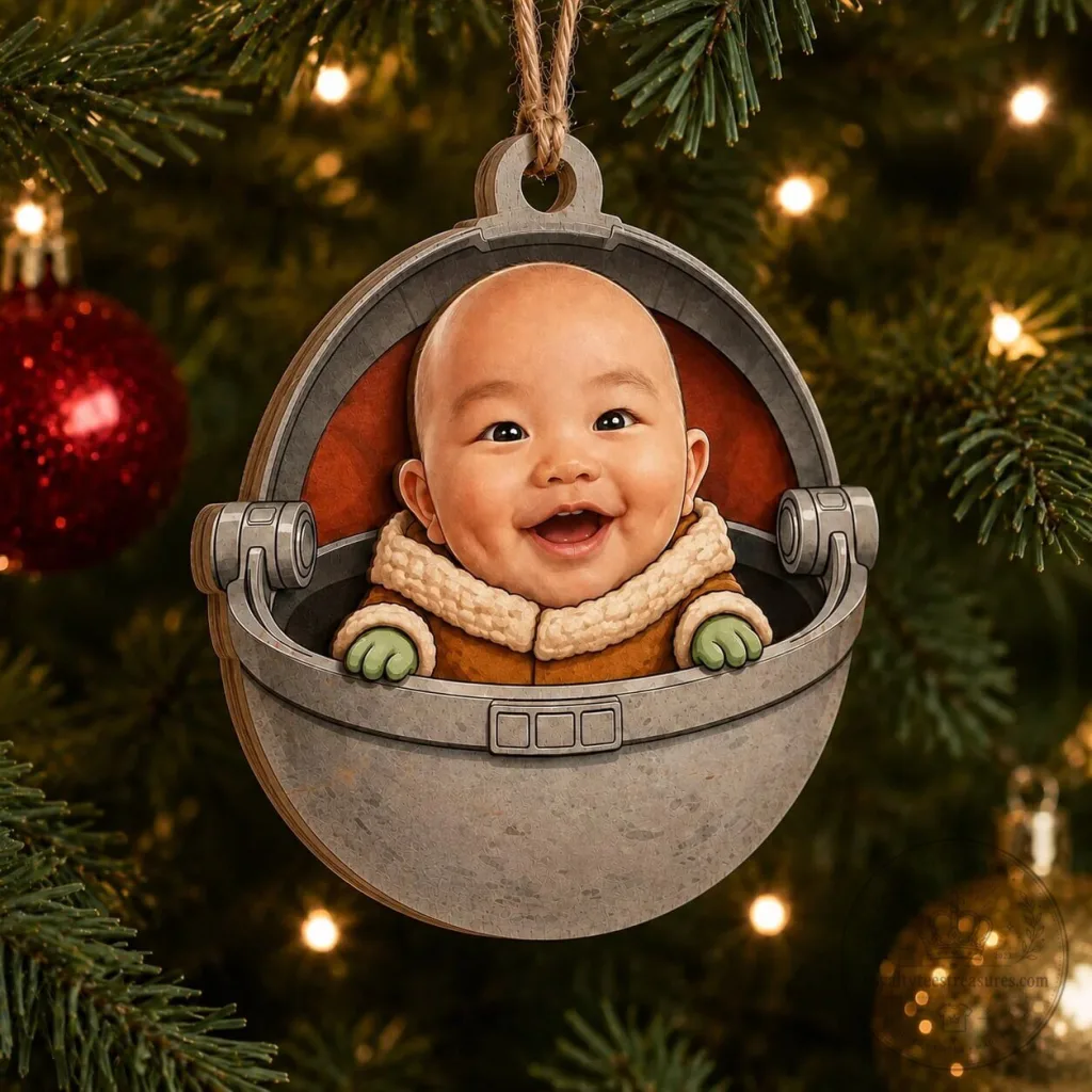 Personalized Baby Grogu Christmas Ornament Custom Photo Mandalorian Holiday Decoration 61 Personalized Baby Grogu Christmas Ornament Custom Photo Mandalorian Holiday Decoration