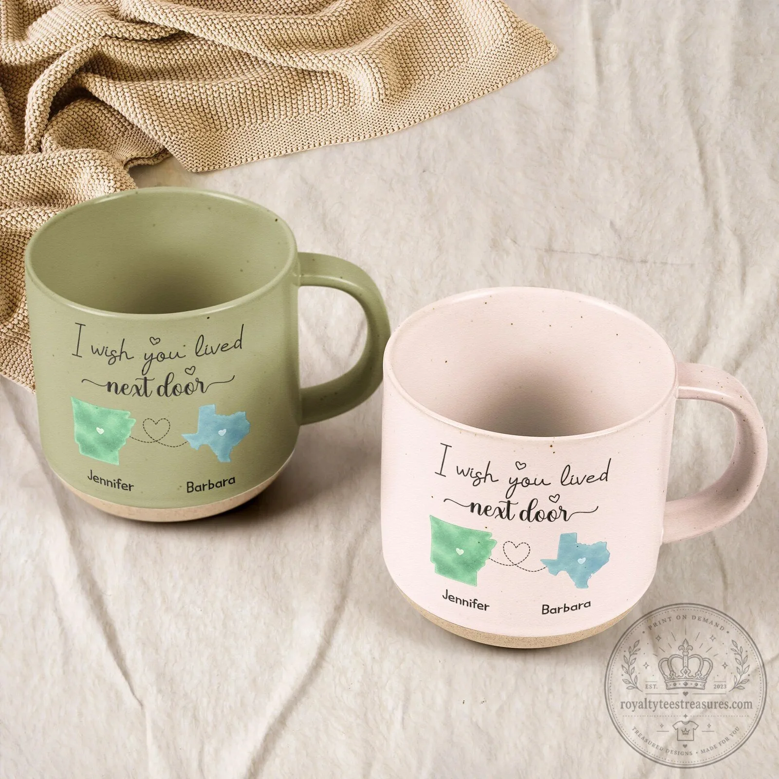 Personalized Long Distance Friendship Mug, Custom State Map Best Friend Gift 10 Personalized Long Distance Friendship Mug, Custom State Map Best Friend Gift