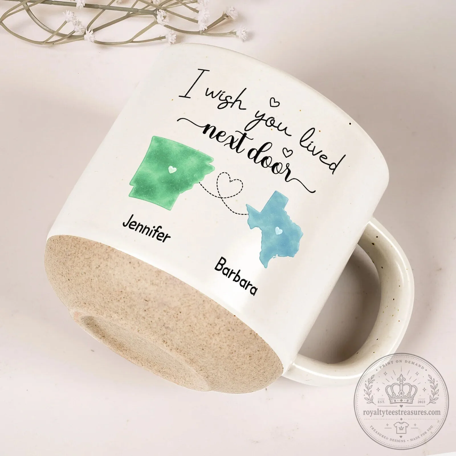 Personalized Long Distance Friendship Mug, Custom State Map Best Friend Gift 11 Personalized Long Distance Friendship Mug, Custom State Map Best Friend Gift