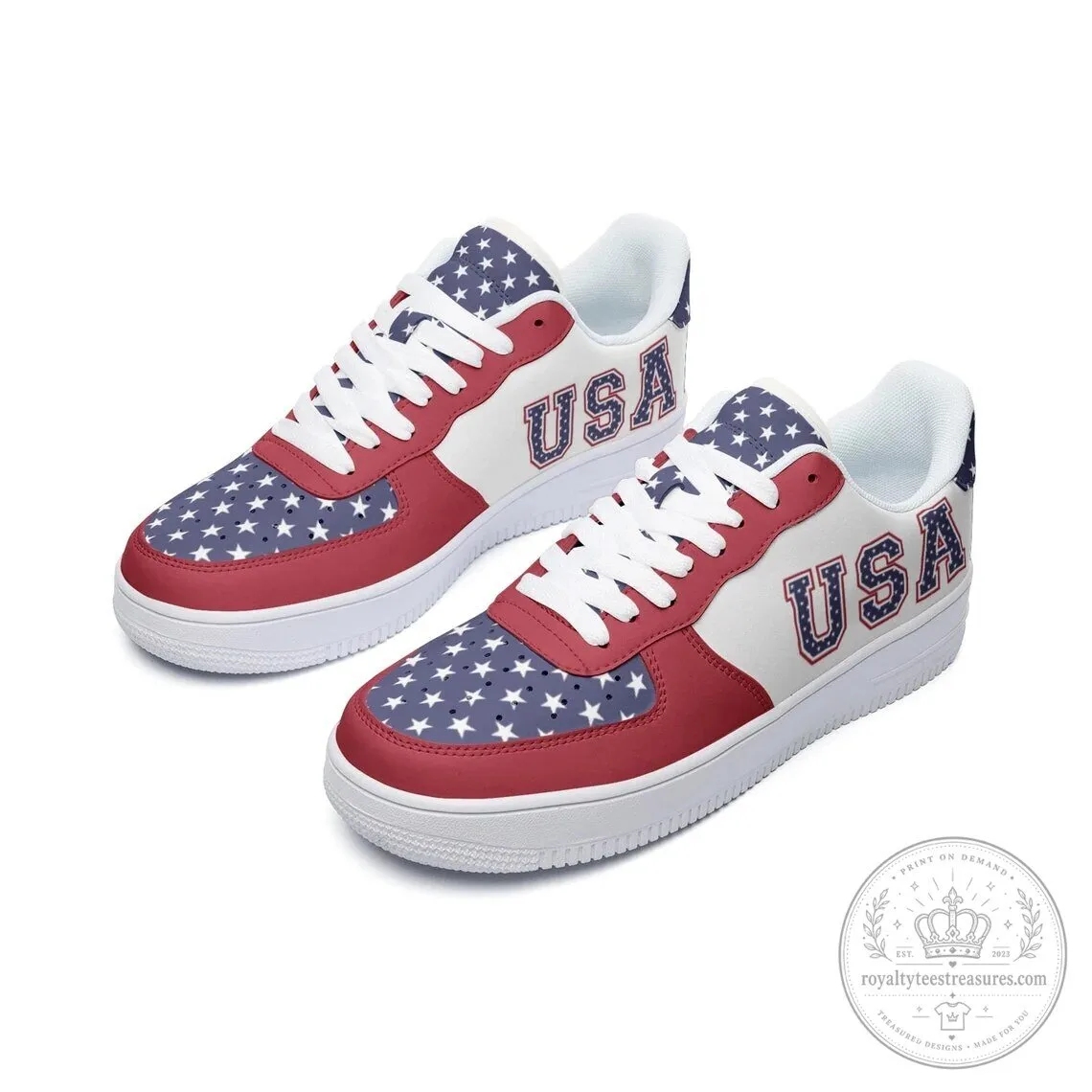 USA Flag Patriotic Stars and Stripes Custom Printed Low Top Sneakers 5 USA Flag Patriotic Stars and Stripes Custom Printed Low Top Sneakers