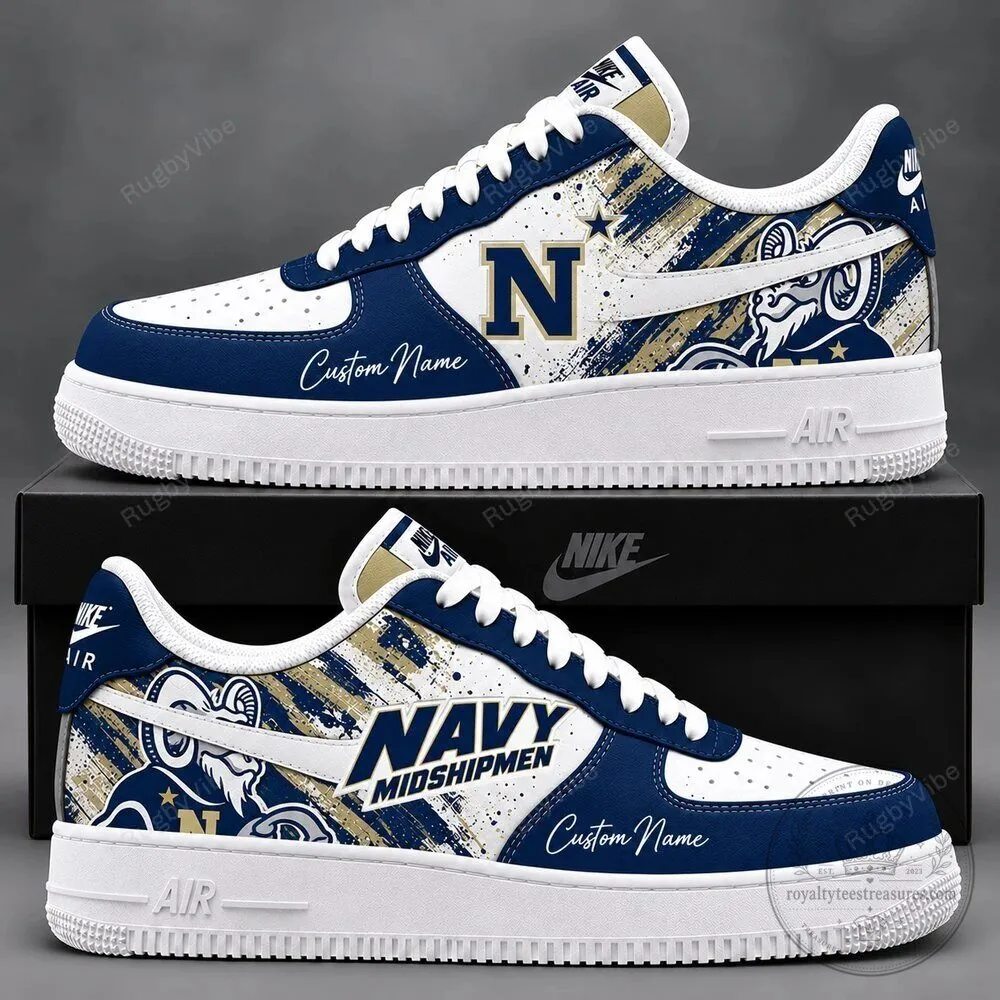 Navy Midshipmen Custom Name Air Force 1 Sneakers