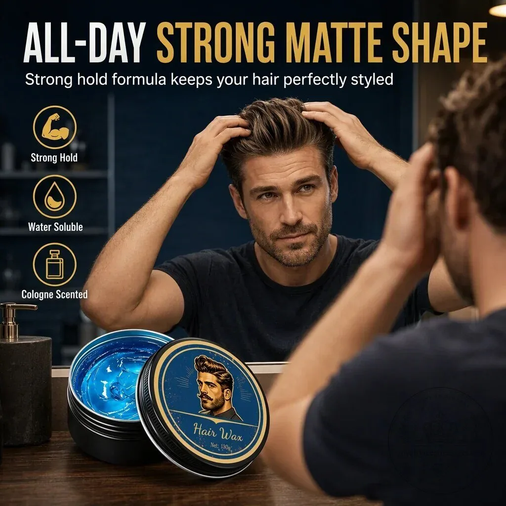 Cologne Scented Hair Wax for Men, Strong Hold Matte Finish Styling Pomade