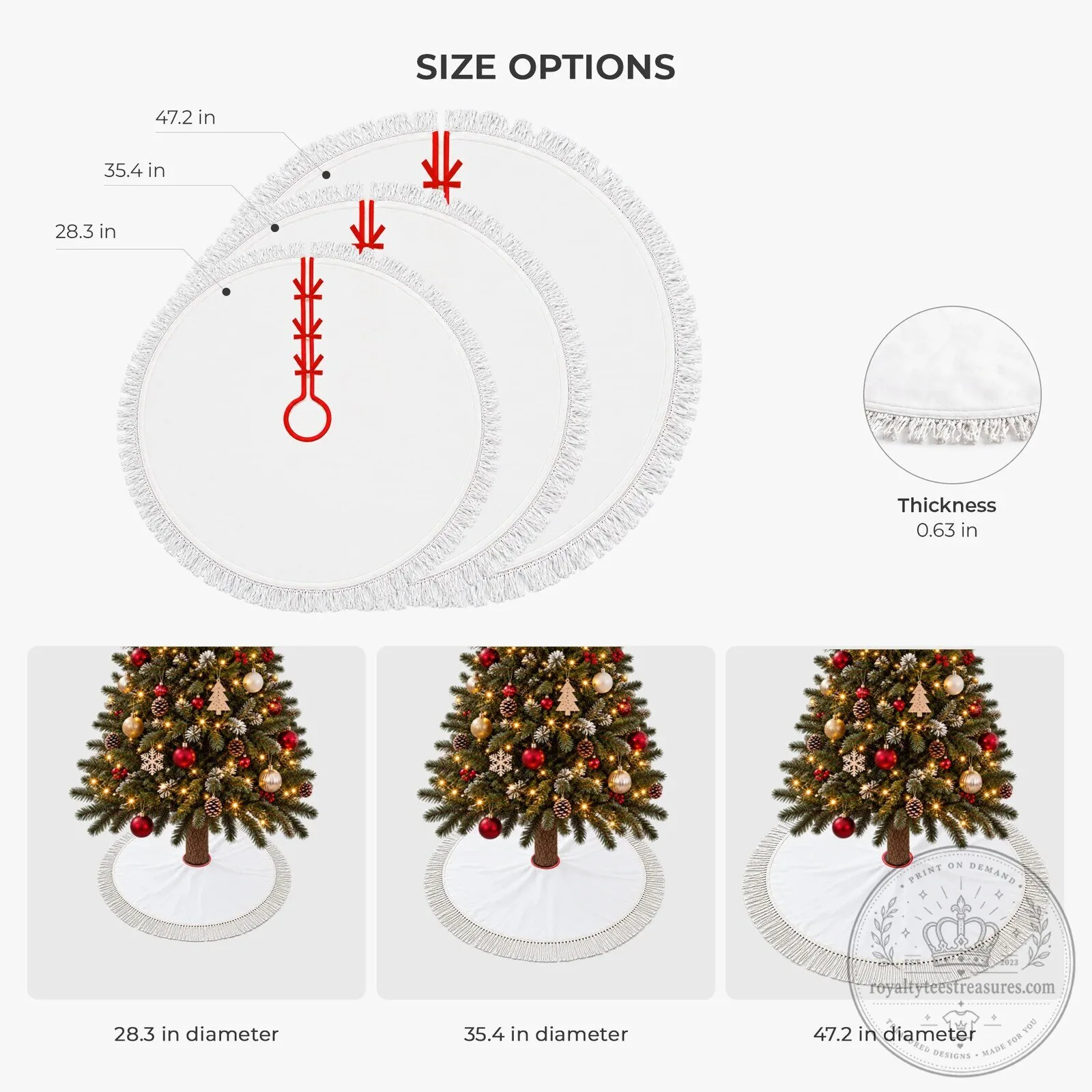 Personalized Reading Nook Christmas Tree Skirt with Fringes 9 Personalized Reading Nook Christmas Tree Skirt with Fringes