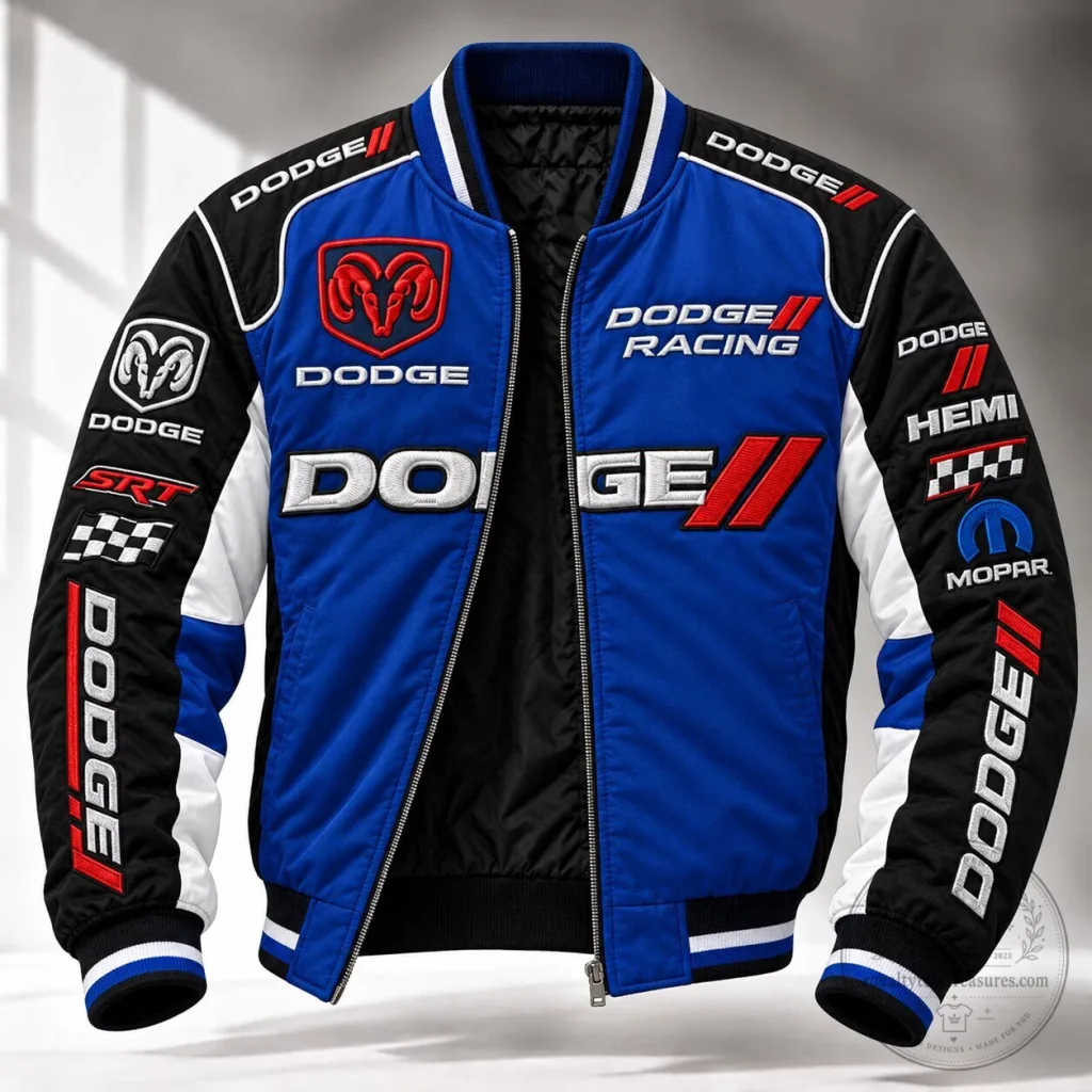 Dodge Racing Hemi Mopar SRT Bomber Jacket for Men, Full-Zip Racing Apparel 30 Dodge Racing Hemi Mopar SRT Bomber Jacket for Men, Full-Zip Racing Apparel
