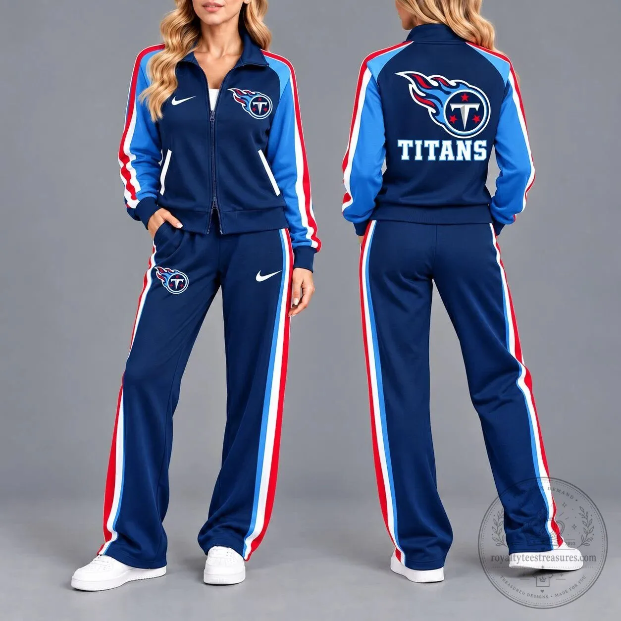 Tennessee Titans NFL Football Team Women's Full Zip Tracksuit Jacket