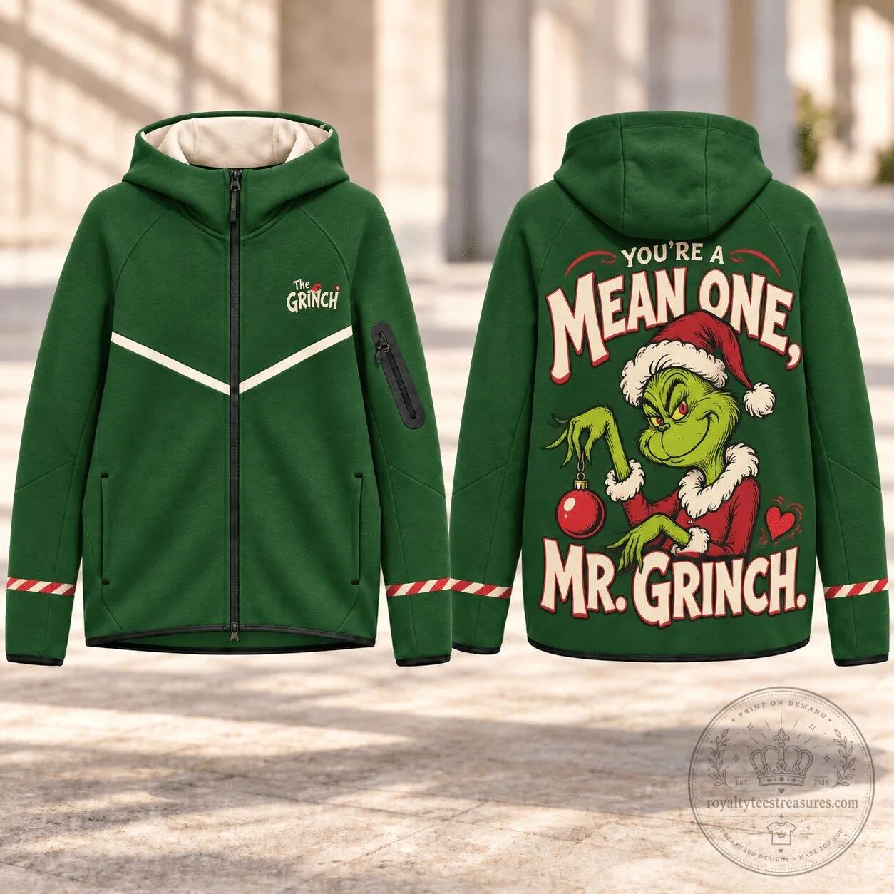 The Grinch You're A Mean One Mr Grinch Christmas Holiday Green Hoodie