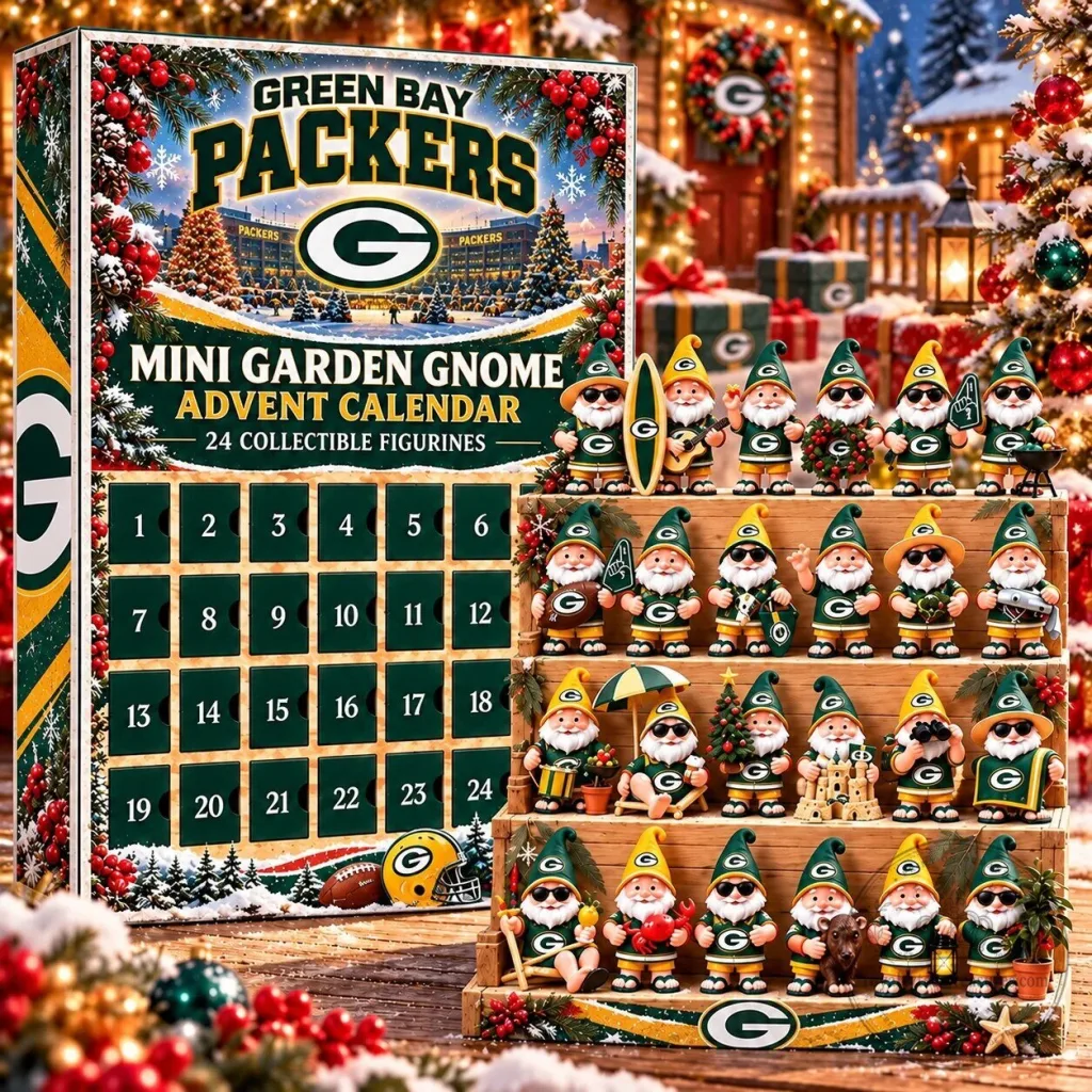 Green Bay Packers NFL Mini Garden Gnome Advent Calendar Collectible Figurines 2D 26 Green Bay Packers NFL Mini Garden Gnome Advent Calendar Collectible Figurines 2D