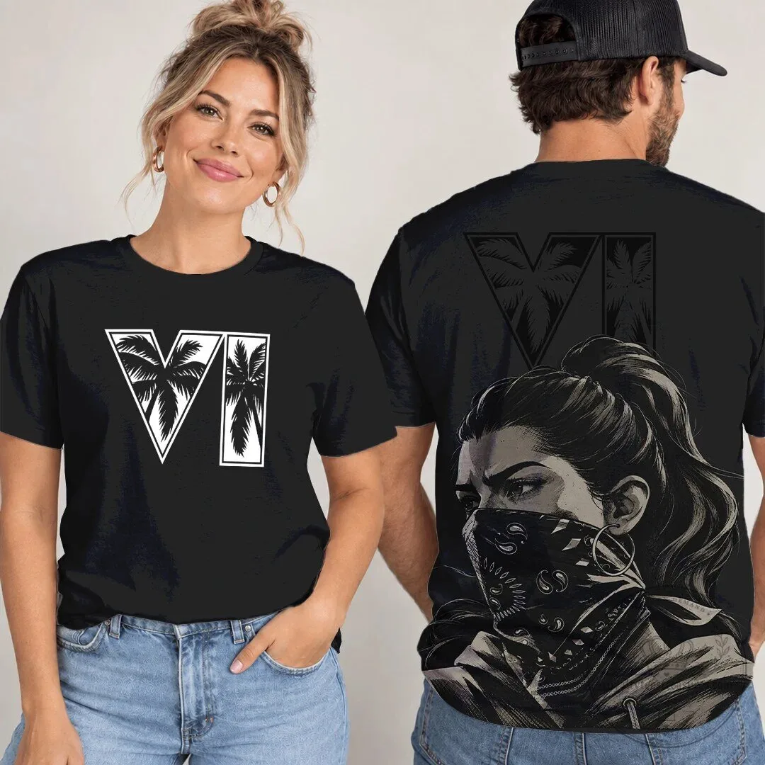 Grand Theft Auto VI Video Game Logo Black T-Shirt 1 Grand Theft Auto VI Video Game Logo Black T-Shirt