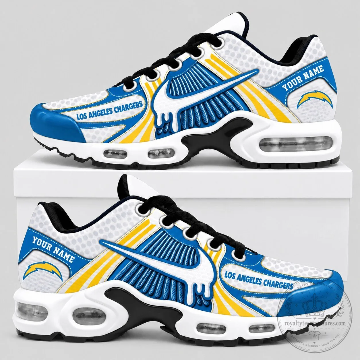 Los Angeles Chargers Personalized NFL Drip Air Cushion Sneakers