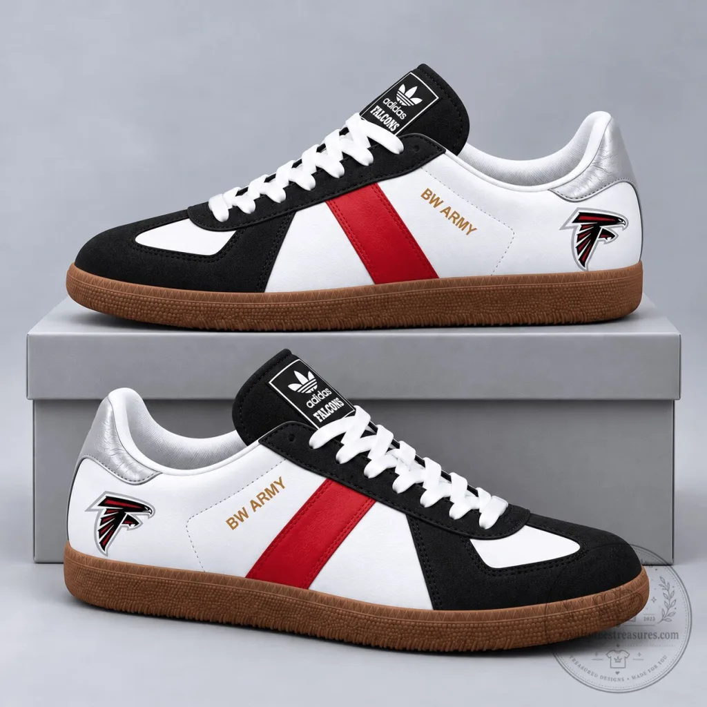 Atlanta Falcons NFL Football Team Black and White BW Army Casual Sneakers Shoes Atlanta Falcons NFL Football Team Black and White BW Army Casual Sneakers Shoes