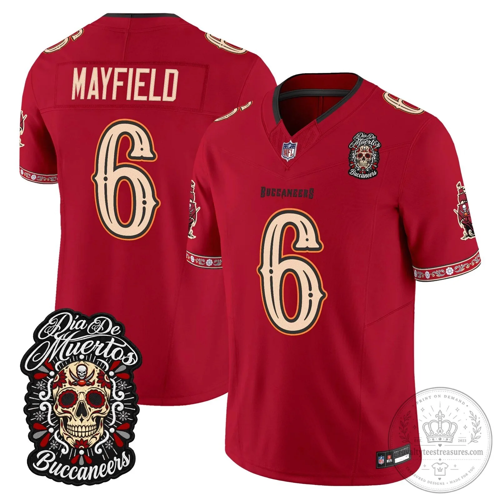 Tampa Bay Buccaneers Día de los Muertos Baker Mayfield Football Jersey