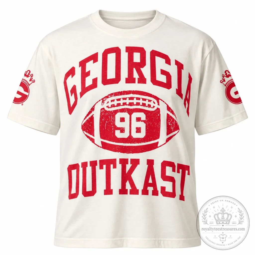 Georgia Bulldogs Outkast 96 Football Team Logo White Short Sleeve T-Shirt Georgia Bulldogs Outkast 96 Football Team Logo White Short Sleeve T-Shirt